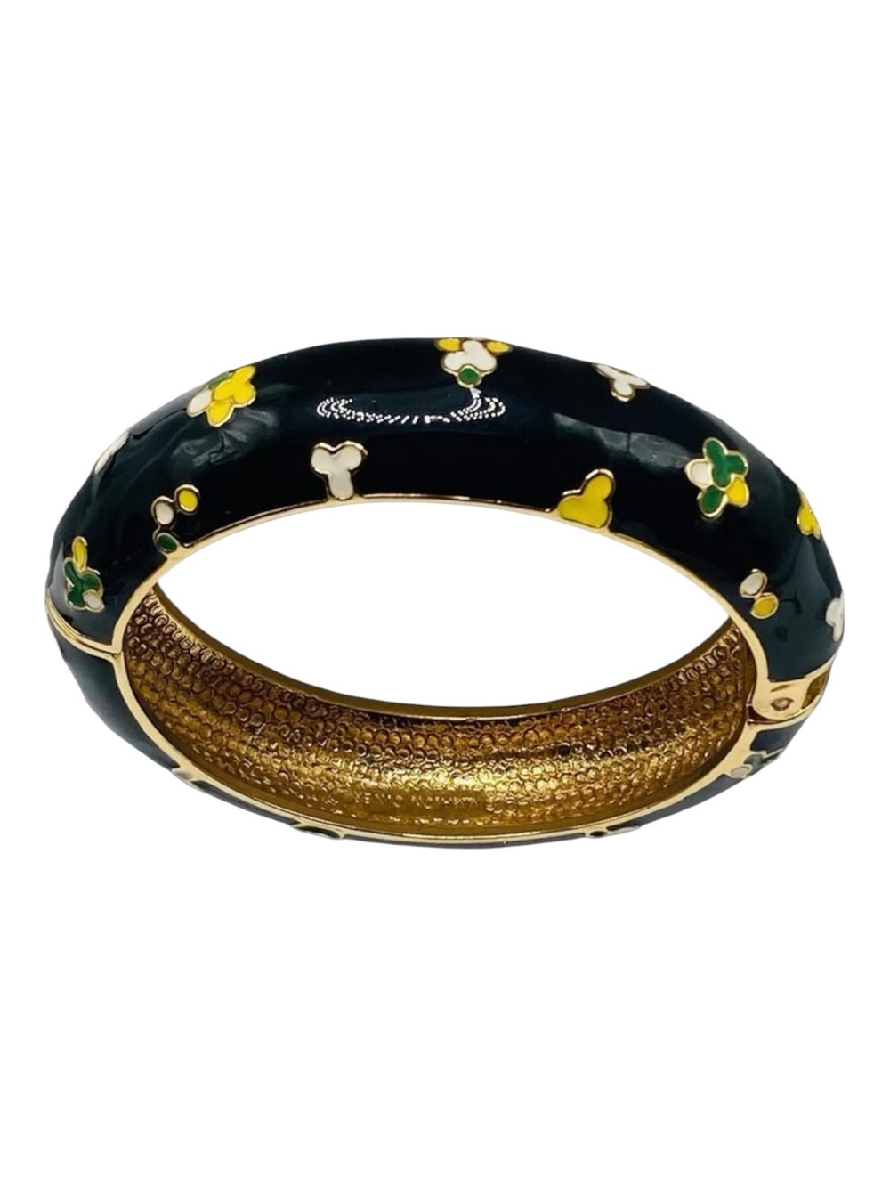 Vintage Ciner for MMA Hinged Black Enamel Bracelet